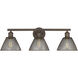 Carver 3 Light 27.5 inch Rubbed Bronze Bath Vanity Wall Light